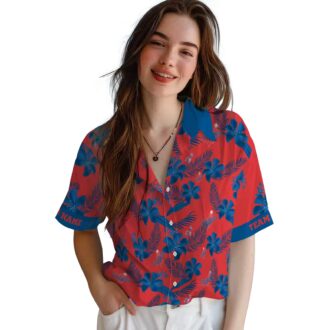 Dodgers Botanical Print Hawaiian Shirt - Red MLB Fan Apparel for Summer Vacation