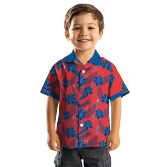 Dodgers Botanical Print Hawaiian Shirt - Red MLB Fan Apparel for Summer Vacation