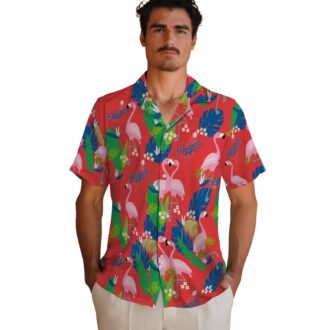 Dodgers Floral Flamingo Hawaiian Shirt - MLB Tropical Beach Shirt Gift for Fans