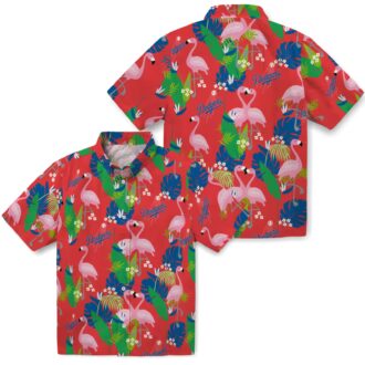 Dodgers Floral Flamingo Hawaiian Shirt - MLB Tropical Beach Shirt Gift for Fans