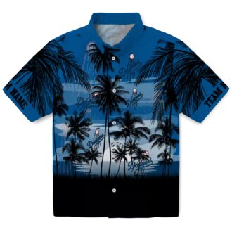 Dodgers Sunset Scene Hawaiian Shirt - Blue & Black Summer Vacation Wear