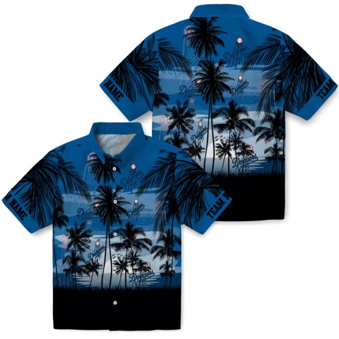 Dodgers Sunset Scene Hawaiian Shirt - Blue & Black Summer Vacation Wear