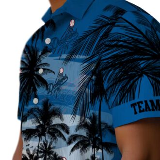 Dodgers Sunset Scene Hawaiian Shirt - Blue & Black Summer Vacation Wear