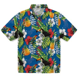Dodgers Toucan Floral Hawaiian Shirt - Blue Green Aloha Summer Baseball Tee