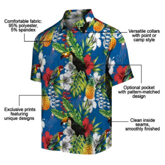 Dodgers Toucan Floral Hawaiian Shirt - Blue Green Aloha Summer Baseball Tee