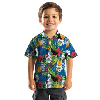 Dodgers Toucan Floral Hawaiian Shirt - Blue Green Aloha Summer Baseball Tee