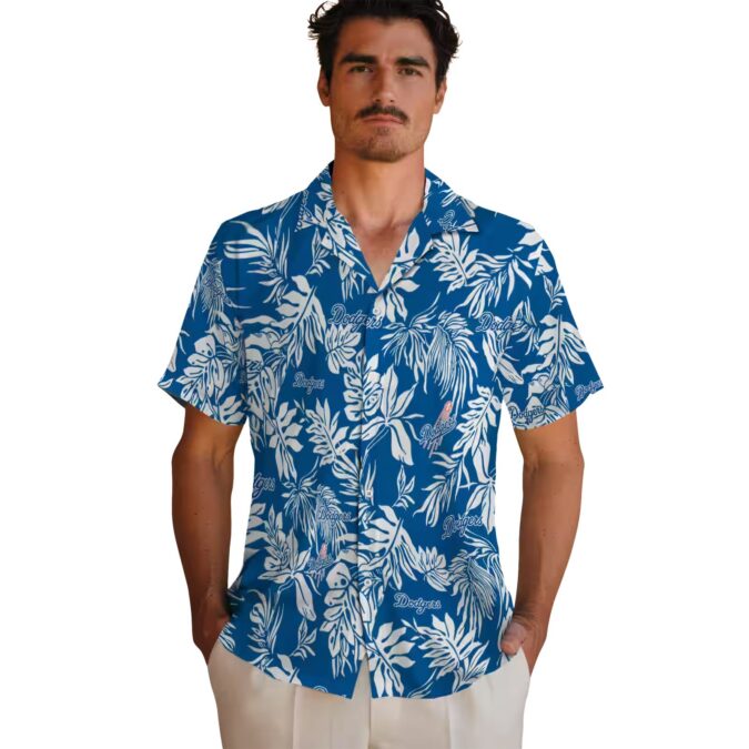 Dodgers Tropical Leaf Hawaiian Shirt - MLB Summer Beach Fan Apparel