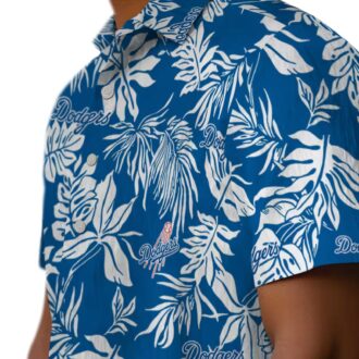 Dodgers Tropical Leaf Hawaiian Shirt - MLB Summer Beach Fan Apparel