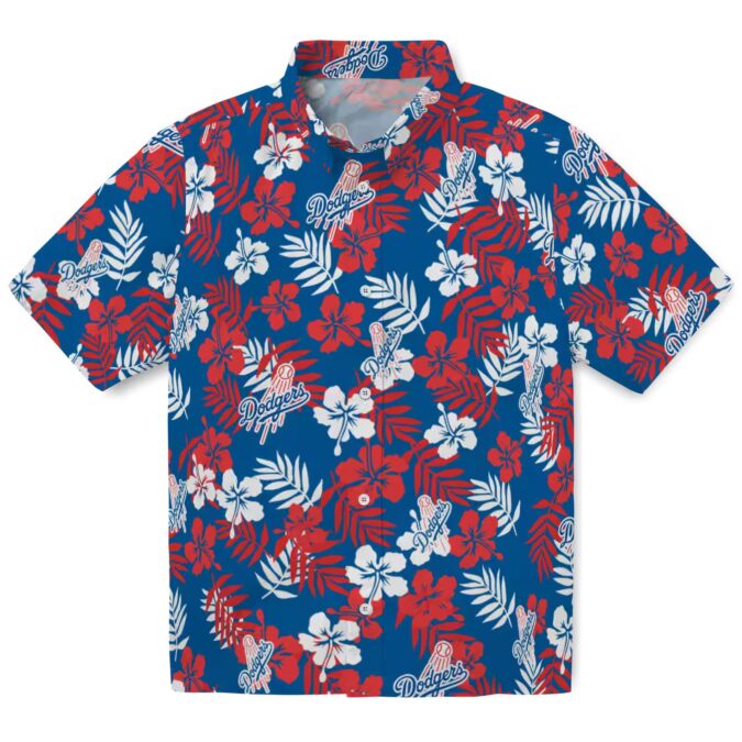 LA Dodgers Blue Hawaiian Shirt - Floral Print Aloha Shirt for Baseball Fans