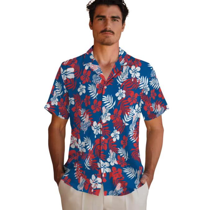 LA Dodgers Blue Hawaiian Shirt - Floral Print Aloha Shirt for Baseball Fans