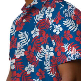 LA Dodgers Blue Hawaiian Shirt - Floral Print Aloha Shirt for Baseball Fans