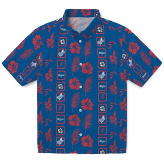 LA Dodgers Tropical Hawaiian Shirt - Blue Hibiscus Floral Print for Fans