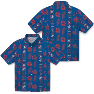 LA Dodgers Tropical Hawaiian Shirt - Blue Hibiscus Floral Print for Fans