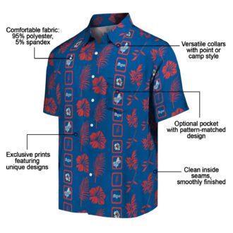 LA Dodgers Tropical Hawaiian Shirt - Blue Hibiscus Floral Print for Fans
