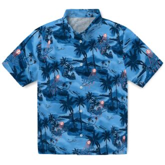 LA Dodgers Tropical Shirt, Men's Coastal Hibiscus Aloha Game Day Outfit