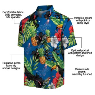 Limited Edition MLB Dodgers Hawaiian Shirt for Men - Blue Green Hibiscus Toucan Summer Outfit