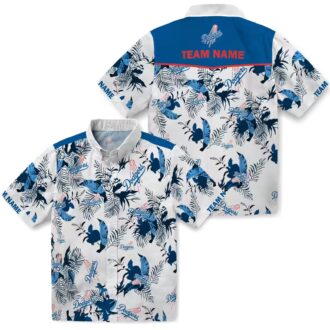 Los Angeles Dodgers Blue & White Hawaiian Shirt - Botanical Aloha MLB Fan Summer Shirt