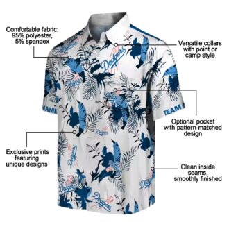Los Angeles Dodgers Blue & White Hawaiian Shirt - Botanical Aloha MLB Fan Summer Shirt