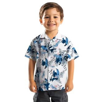 Los Angeles Dodgers Blue & White Hawaiian Shirt - Botanical Aloha MLB Fan Summer Shirt