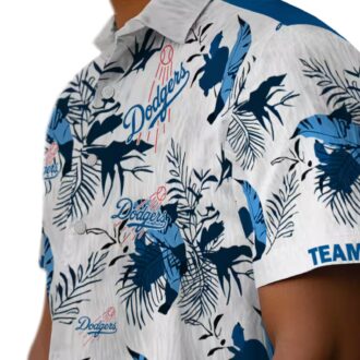Los Angeles Dodgers Blue & White Hawaiian Shirt - Botanical Aloha MLB Fan Summer Shirt
