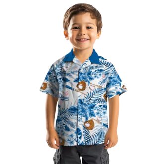 Los Angeles Dodgers Button-Up Hawaiian Shirt - Hibiscus Blue White Aloha Style