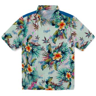 Los Angeles Dodgers Fan Shirt - Green Tropical Hawaiian Style for Men