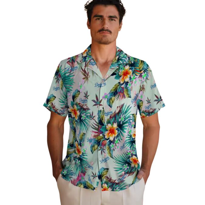 Los Angeles Dodgers Fan Shirt - Green Tropical Hawaiian Style for Men