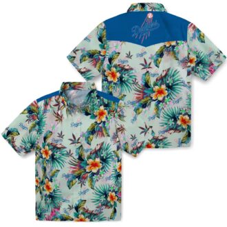 Los Angeles Dodgers Fan Shirt - Green Tropical Hawaiian Style for Men