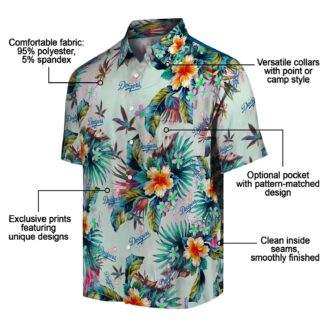 Los Angeles Dodgers Fan Shirt - Green Tropical Hawaiian Style for Men