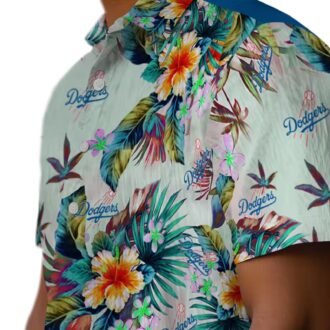 Los Angeles Dodgers Fan Shirt - Green Tropical Hawaiian Style for Men