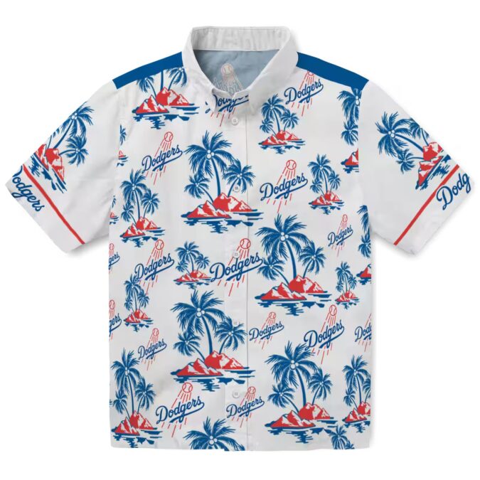Los Angeles Dodgers Floral Hawaiian Shirt - Blue Palm Island Summer Style