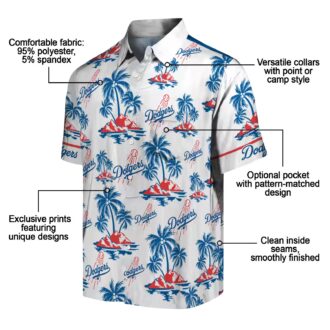 Los Angeles Dodgers Floral Hawaiian Shirt - Blue Palm Island Summer Style