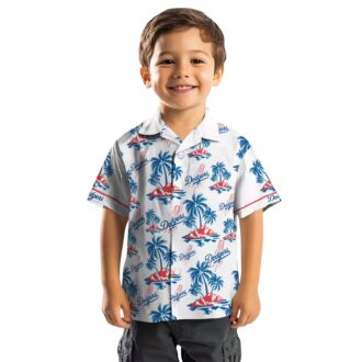 Los Angeles Dodgers Floral Hawaiian Shirt - Blue Palm Island Summer Style