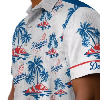 Los Angeles Dodgers Floral Hawaiian Shirt - Blue Palm Island Summer Style