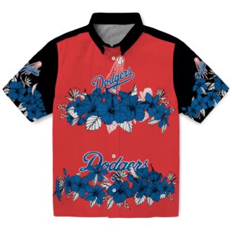Los Angeles Dodgers Summer Hawaiian Shirt - Tropical Hibiscus MLB Fan Button-Up for Men