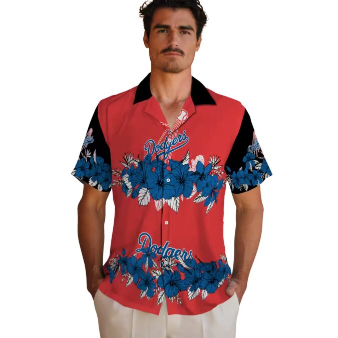 Los Angeles Dodgers Summer Hawaiian Shirt - Tropical Hibiscus MLB Fan Button-Up for Men