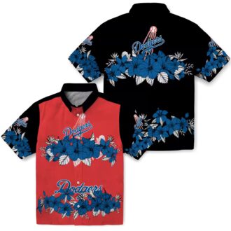 Los Angeles Dodgers Summer Hawaiian Shirt - Tropical Hibiscus MLB Fan Button-Up for Men