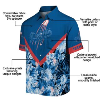 Los Angeles Dodgers Tropical Blue Hawaiian Shirt - MLB Floral Chevron Design for Summer Fun