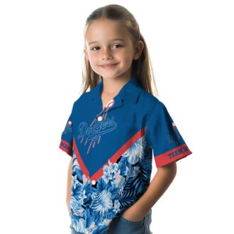 Los Angeles Dodgers Tropical Blue Hawaiian Shirt - MLB Floral Chevron Design for Summer Fun