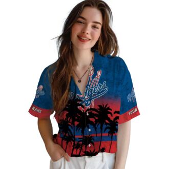 Men's Los Angeles Dodgers Hawaiian Shirt - Black & Blue Sunset Vacation Outfit