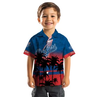 Men's Los Angeles Dodgers Hawaiian Shirt - Black & Blue Sunset Vacation Outfit