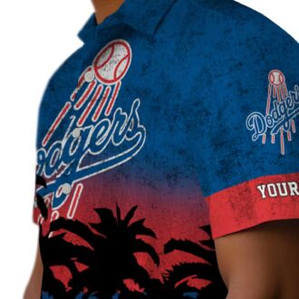 Men's Los Angeles Dodgers Hawaiian Shirt - Black & Blue Sunset Vacation Outfit