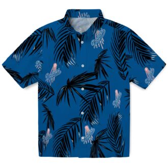 Men’s Los Angeles Dodgers Hawaiian Shirt - Blue Aloha Palm Leaf Game Day Outfit