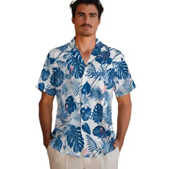 Men’s MLB Dodgers Hawaiian Shirt - Blue Floral Tropical Beach Vacation Style