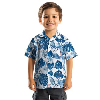 Men’s MLB Dodgers Hawaiian Shirt - Blue Floral Tropical Beach Vacation Style