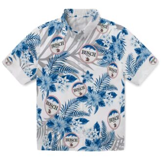 MLB Dodgers Hawaiian Shirt for Men - Blue Hibiscus Palm Leaves Vacation Look