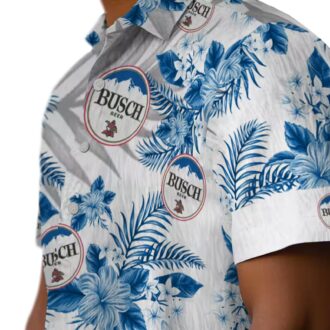 MLB Dodgers Hawaiian Shirt for Men - Blue Hibiscus Palm Leaves Vacation Look