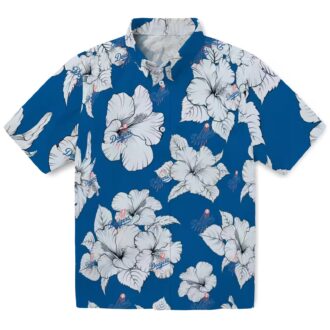 MLB Dodgers Hibiscus Hawaiian Shirt - Blue Tropical Button-Up for Men