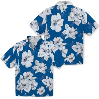 MLB Dodgers Hibiscus Hawaiian Shirt - Blue Tropical Button-Up for Men