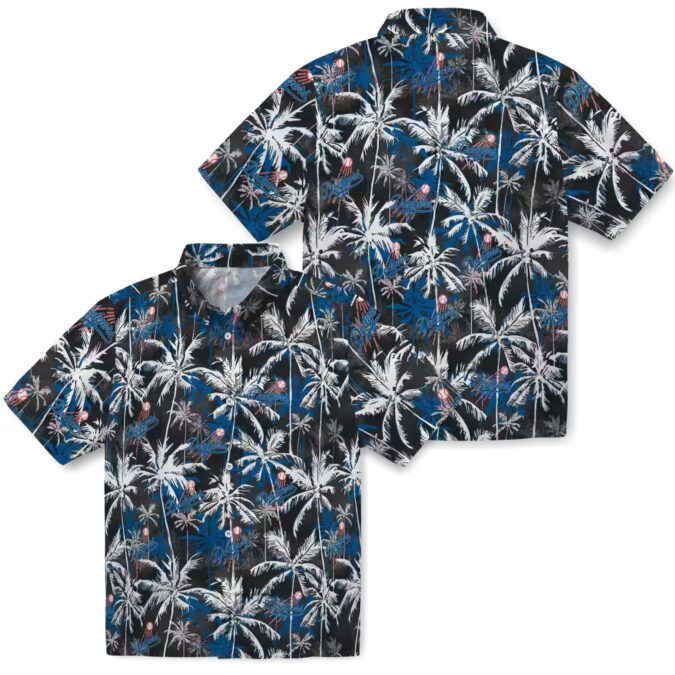 MLB Dodgers Palm Print Hawaiian Shirt - Summer Beachwear for Baseball Fans
